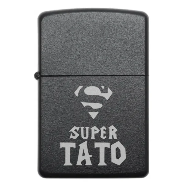 Бензинова запальничка для тата з написом SUPER TATO латинськими літерами