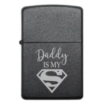 Бензинова запальничка з англійським гравіюванням «Daddy is my super hero»