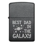 Бензинова запальничка BEST DAD IN THE GALAXY з космічним гравіюванням