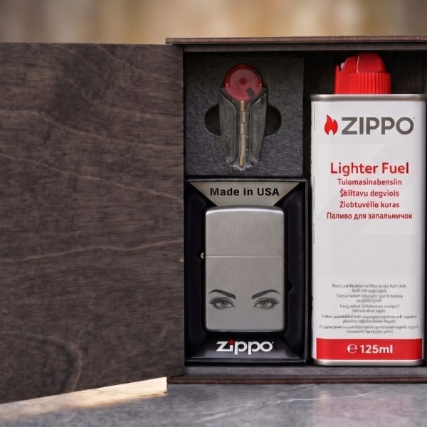 Podarunkovyj nabir zippo ochi z personalnym graviyuvannyam