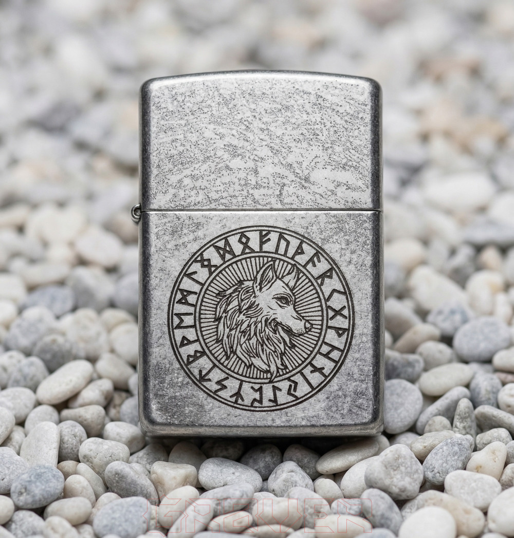 Запальничка Zippo з гравіюванням символів сили Запальничка Zippo з гравіюванням символів сили