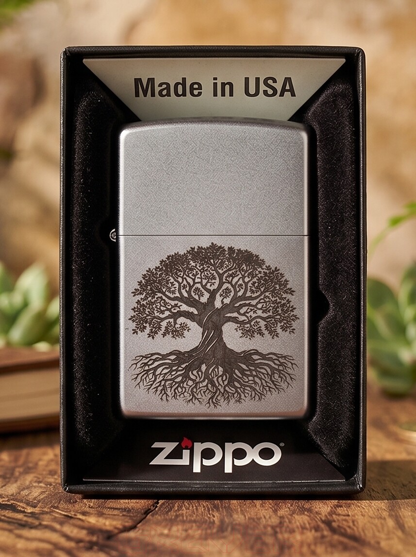 Запальничка Zippo з лазерним гравіюванням вашого зображення «Дерева життя» на замовлення Запальничка Zippo з лазерним гравіюванням вашого зображення «Дерева життя» на замовлення