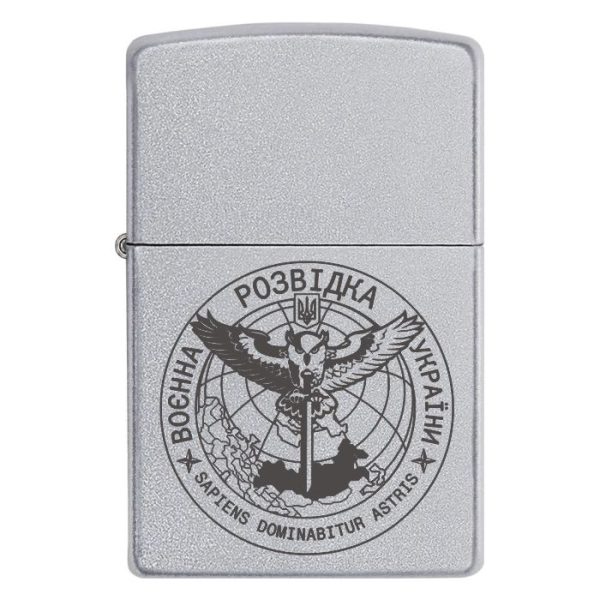 Zippo 1003 Запальничка zippo Емблема Воєнна Розвідка України Знак Сова з мечем
