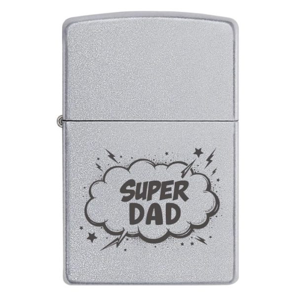 Zippo 3361 Запальничка для тата, що завжди на висоті! – Гравірування SUPER DAD у стилі вибухового супергеройського графіті