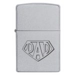 Zippo 3366 Тато — мій супергерой! – Запальничка з гравіюванням у формі супергеройського емблеми з написом DAD