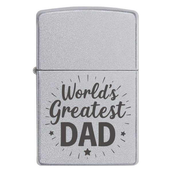 Zippo 3374 Татові, який заслуговує на звання №1! – Запальничка з гравіюванням World’s Greatest DAD — просто, стильно, з повагою