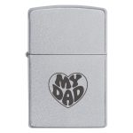 Zippo 3376 Татові, якого любиш всім серцем! – Стильна запальничка з написом MY DAD у ретро шрифті всередині сердечка