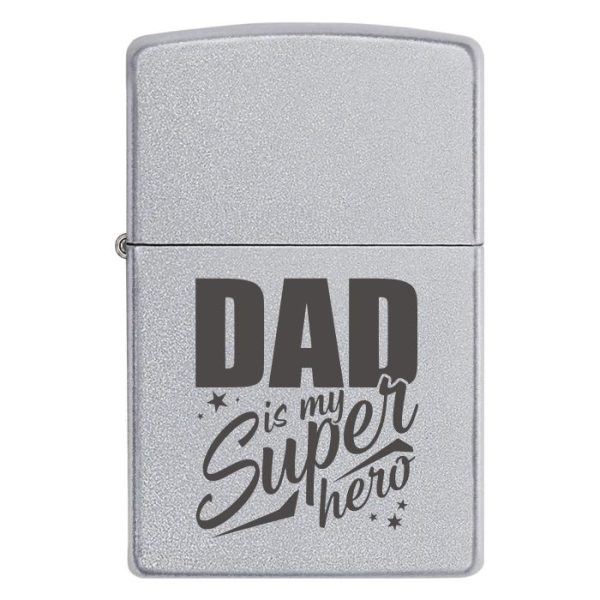 Zippo 3377 Суперсила — в любові тата! – Запальничка з гравіюванням DAD is my Superhero, що зігріває не тільки руки, а й душу